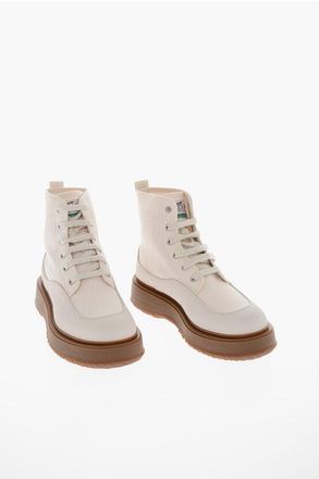 Hogan 3R Recycled Canvas Lace-Up Ankle Boots UNTRADITIONAL with Ch size 37,5