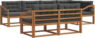 vidaXL Conjunto De Sof&aacute;s De Exterior 8 Uds. Natural Y Antracita Vidaxl