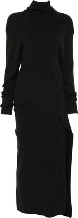 Lanvin Safety-pin Roll-neck Jurk - Dames - Kleedjes - Zwart - L - Nylon - Kleedjes