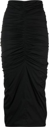 Philosophy di Lorenzo Serafini gathered detailing midi skirt - women - Polyester/Elastane/Polyamide/Polyamide/Elastane - 38 - Black