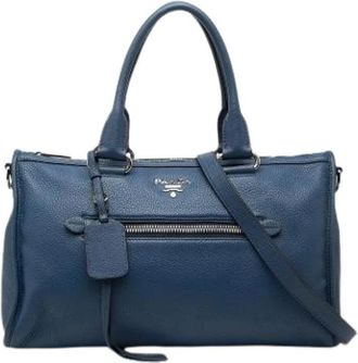 Prada Pre-owned Handbags, female, Blue, Size: ONE SIZE Pre-owned Satchel