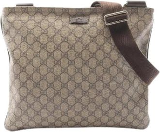 Gucci Pre-owned GG Supreme Coated Canvas Shoulder Bag - Dames - Vintage Schoudertas - Beige - ONE Size - Leer - Vintage