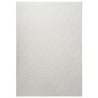 Beliani Alfombra Rectangular Decorativa De Jacquard 160 X 230 Cm Blanco Crema Gannett