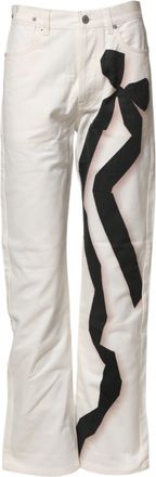 Dries Van Noten Straight Bow Details blue Casual Womens Jeans (Pre-Owned)