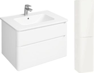 Vitra Mueble Lavabo Suspendido Vitra Sento Round De 100 Cm En Blanco Brillante + Columna De Lados Rectos