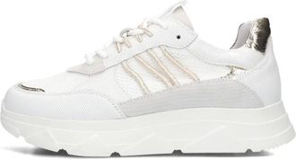 Omoda Schoenen, Dames, Wit, 41 EU, Leer, Veelzijdige Chunky Sole Lage Sneakers