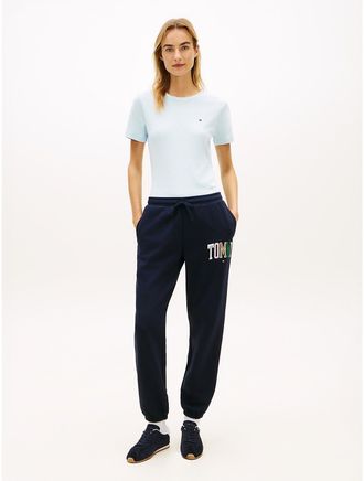 Tommy Hilfiger Womens Multicolor Varsity Tommy Logo Sweatpant - Navy - XXL