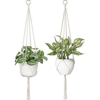 OEM Colgadores De Macram&eacute; Para Plantas, Macetas Colgantes De Cuerda De Algod&oacute;n, Decoraci&oacute;n Bohemia Moderna, 104 Cm, 2 Unidades