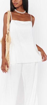 Show me your Mumu Abby Linen Top In White