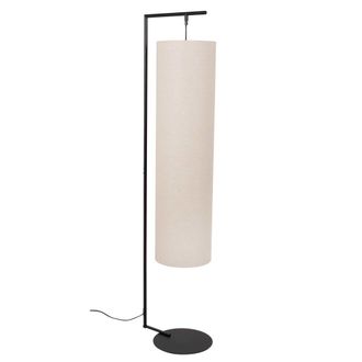Maisons du monde L&aacute;mpara de pie de metal negro con pantalla beige Alt. 151 cm
