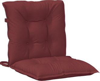 vidaXL Cojines Para Silla Respaldo Bajo 4 Ud Tela Rojo Tinto Melange Vidaxl