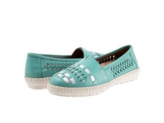 Trotters Rory Womens Shoes Aqua Blue/Silver : 9.5 N (AA), Leather