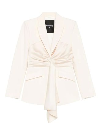 Patrizia Pepe draping blazer - women - Polyester/Viscose/Elastane/Polyester/Elastane - 40 - White