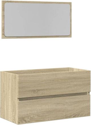 vidaXL Armario de baño con espejo color roble sonoma 80x38,5x45 cm Vidaxl