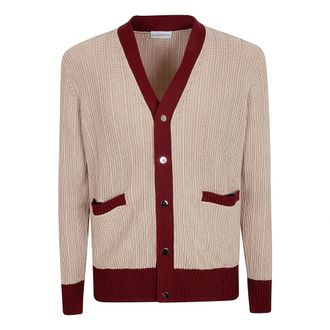 Ballantyne Cardigans, male, Beige, Size: 2XL V Neck Cardigan