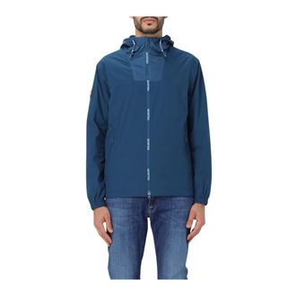 Duvetica Rain Jackets, male, Blue, XL, Acha Hooded Jacket WaterResistant