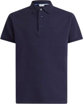 Etro Polyester Polo Shirt - Heren - Polos - Blauw - M - Polyester - Tops