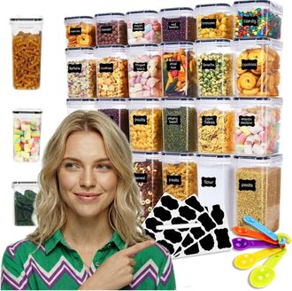OEM Juego De 24 Recipientes Herm&eacute;ticos Para Alimentos, Libres De Bpa