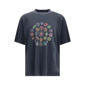 Balenciaga T-Shirts, male, Black, Size: XL Logo Print Cotton T-shirt