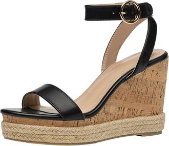 Generic Cocila Ladies Wide Fit Sandals Summer Women Fashion Heel Thick Sole Open Toe Buckle Black, 6 Orthopedic Arch Support Womens Footwear Black Court Shoes