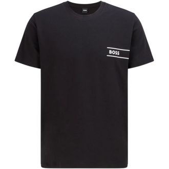 HUGO BOSS Heren Hbw Logo Crew Hals T-shirt (Zwart)