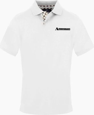 Aquascutum Mens Collared Neck Short Sleeve Polo Shirt - White - Size: 2X large
