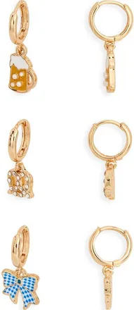 Leith Set of 3 Oktoberfest Earrings in Blue Multi- Gold at Nordstrom Rack