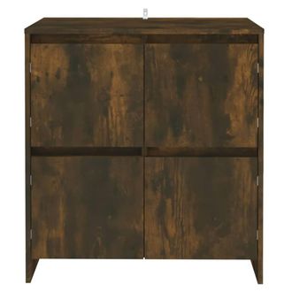 Berkfield Home Sideboards 2 pcs Smoked Oak 70x41x75 cm Engineered Wood in Brown | Size: 70 x 41 x 75 cm
