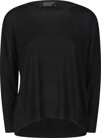 Aragona Ronde Hals Trui - Dames - Ronde hals truien - Zwart - 2XS - Wol - Truien & Vesten