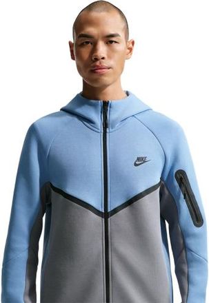 Nike Mens Tech Fleece Full-Zip Windrunner Hoodie - Work Blue/Cool Grey/Black Size 3XL