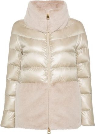 Herno Ultralight Nylon And Lady Alternative Fur Cape
