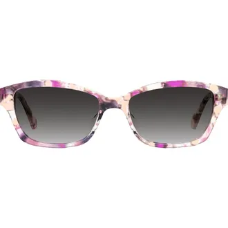 Kate Spade New York Ayla 2/S 53mm Rectangular Sunglasses in Pink Havana/dark Grey Sf at Nordstrom
