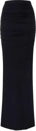 Elisabetta Franchi Rokken, Dames, Zwart, XL, Cr&ecirc;pe Draped Long Skirt