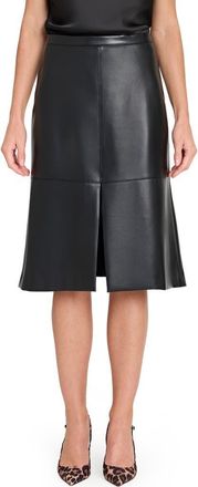 Tahari by ASL Faux Leather A-Line Skirt in Black at Nordstrom, Size 10