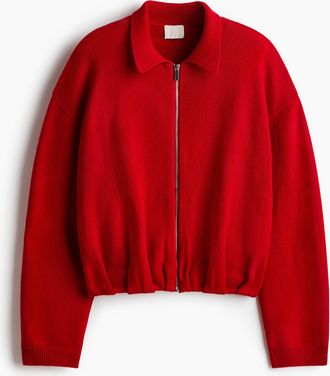 H&M Oversized Cardigan mit Zipper - Red