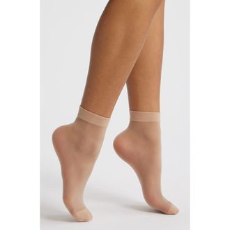 Hue Sheer Ankle Socks in Natural at Nordstrom