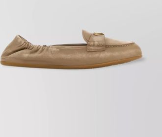 Prada nappa leather loafers with round toe and rubber sole