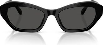 Swarovski 54mm Cat Eye Sunglasses in Black /Dark Grey at Nordstrom
