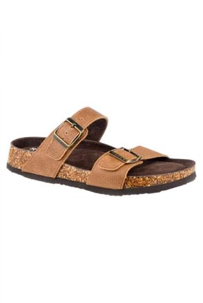 Roper Womens Jezebel Two Strap Leather Sandal In Tan
