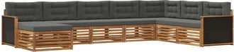 vidaXL Conjunto De Sof&aacute;s De Exterior 8 Uds. Natural Y Antracita Vidaxl