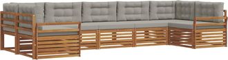 vidaXL Conjunto De Sof&aacute;s De Exterior 7 Uds. Gris Natural Y Claro Vidaxl