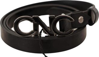 Costume National Klassieke Logo Leren Riem - Dames - Riemen - Zwart - ONE Size - Leer - Accessoires