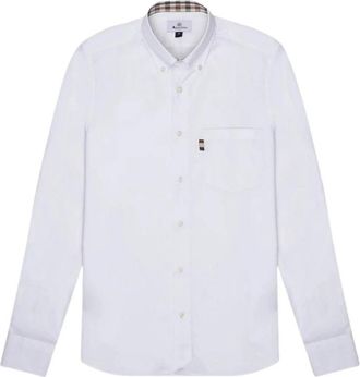 Aquascutum Button-down Poplin Overhemd - Heren - Casual Overhemden - Wit - M - Katoen - Overhemden