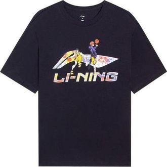 Li-Ning Hoops Cartoon Graphic T-shirt Black AHSSD21-2