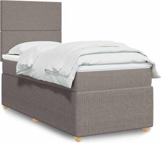 vidaXL Cama Box Spring Con Colch&oacute;n Tela Gris Taupe 80x200 Cm Vidaxl