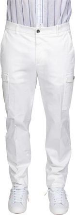 PESERICO Broeken, Heren, Wit, XL, Katoen, Slim-fit broek