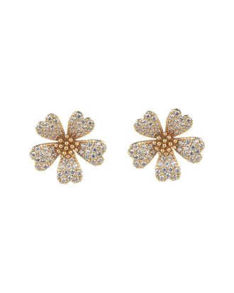 Eyecandy LA Eye Candy La Cz Enoa Flower Stud Earrings