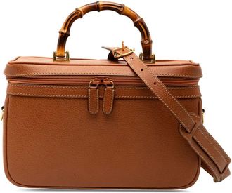 Gucci Trousse in pelle e bamb&ugrave; XX secolo - Marrone