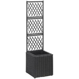 vidaXL Jarr&oacute;n/flor Con 30x30x107 Cm De Vino Pe Negro