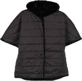 Blugirl faux fur-trim quilted coat - Black